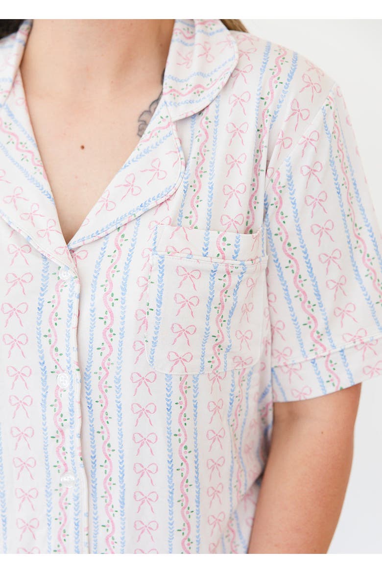 Notch Collar Pajama Set, Alternate, color, Pink