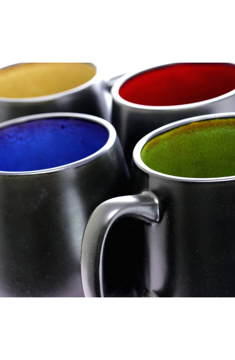Gibson Home Soho Cafe 4 Piece 20 Ounce Stoneware Mug Set, Alternate, color, Black