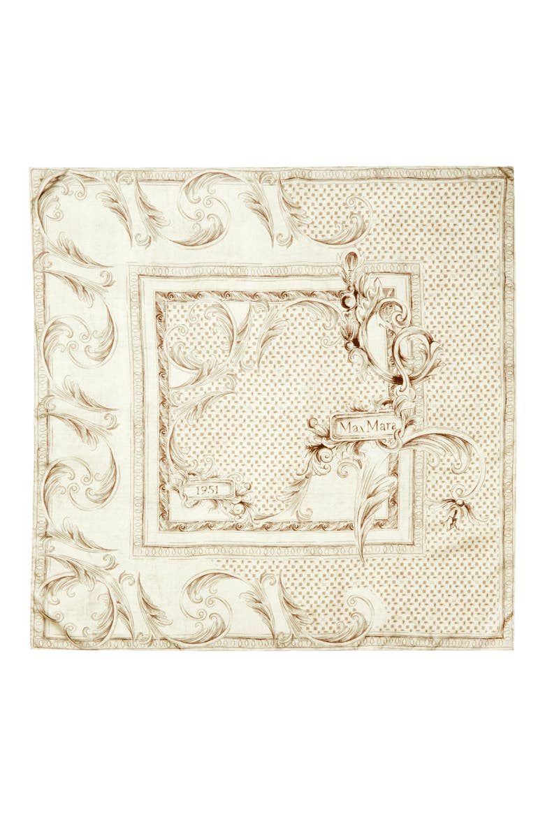 Paisley Silk Twill Square Scarf, Alternate, color, WHITE