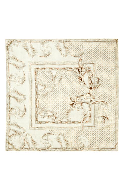 Max Mara Paisley Silk Twill Square Scarf In Neutral