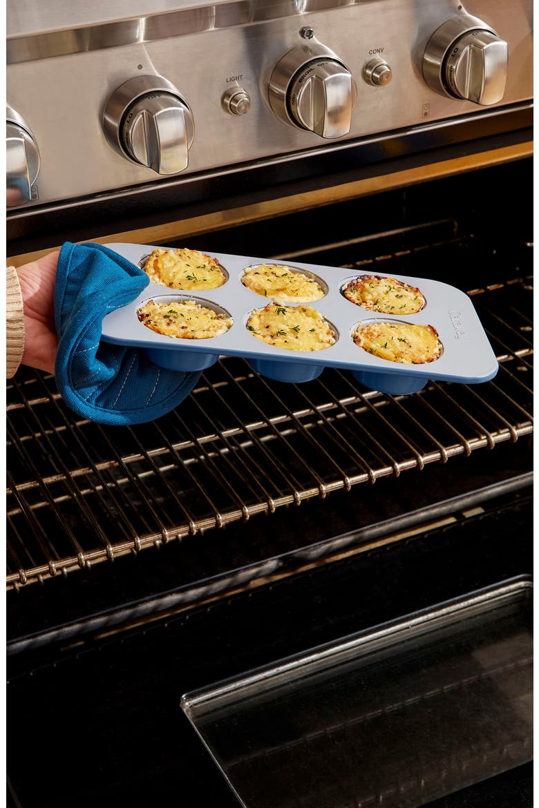 6-Cup Nonstick Ceramic Muffin Pan, Alternate, color, GRAY
