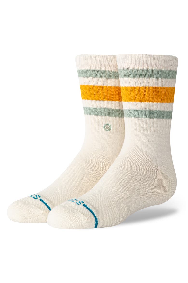 Boyd Street Crew Socks, Alternate, color, IVORY/ SEAGREEN