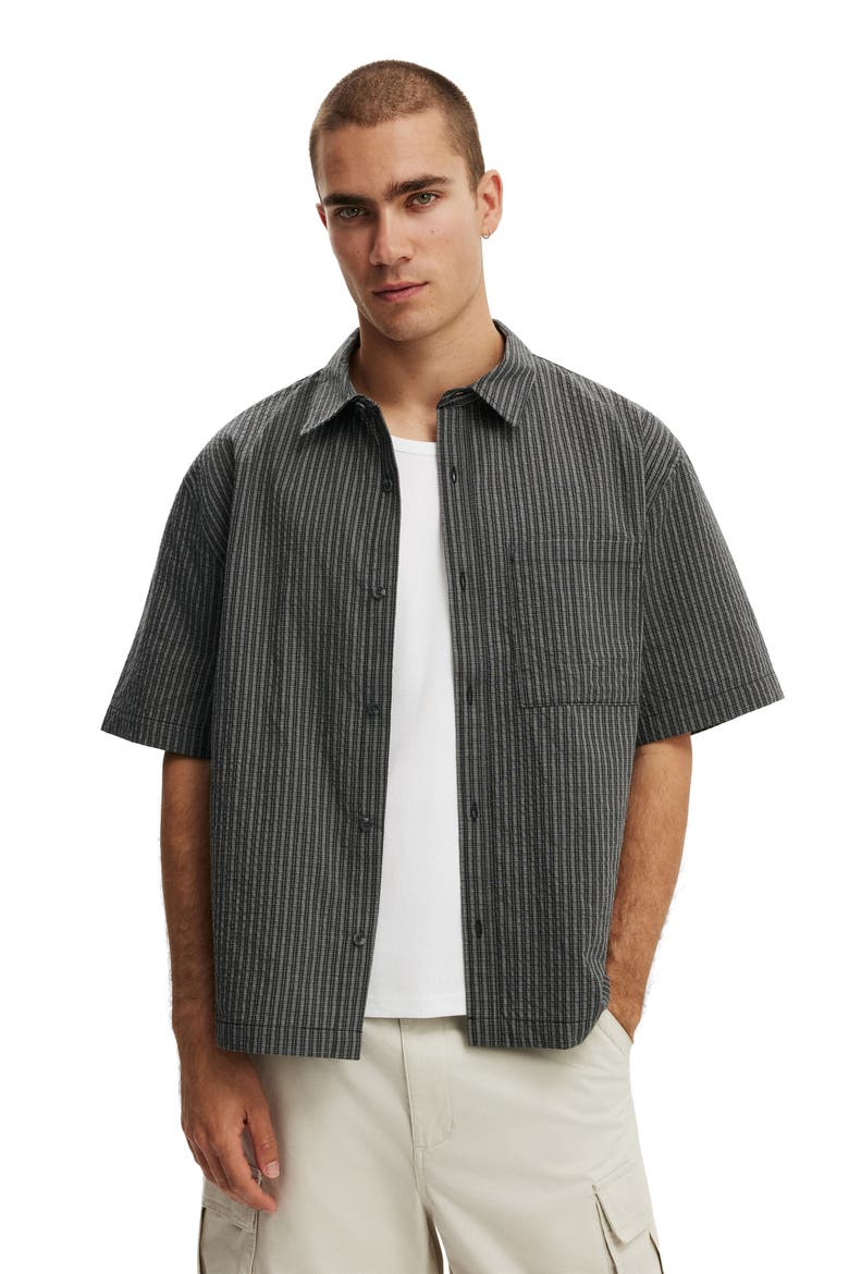 Men's Darcy Short Sleeve Shirt, Main, color, Black Mini Check