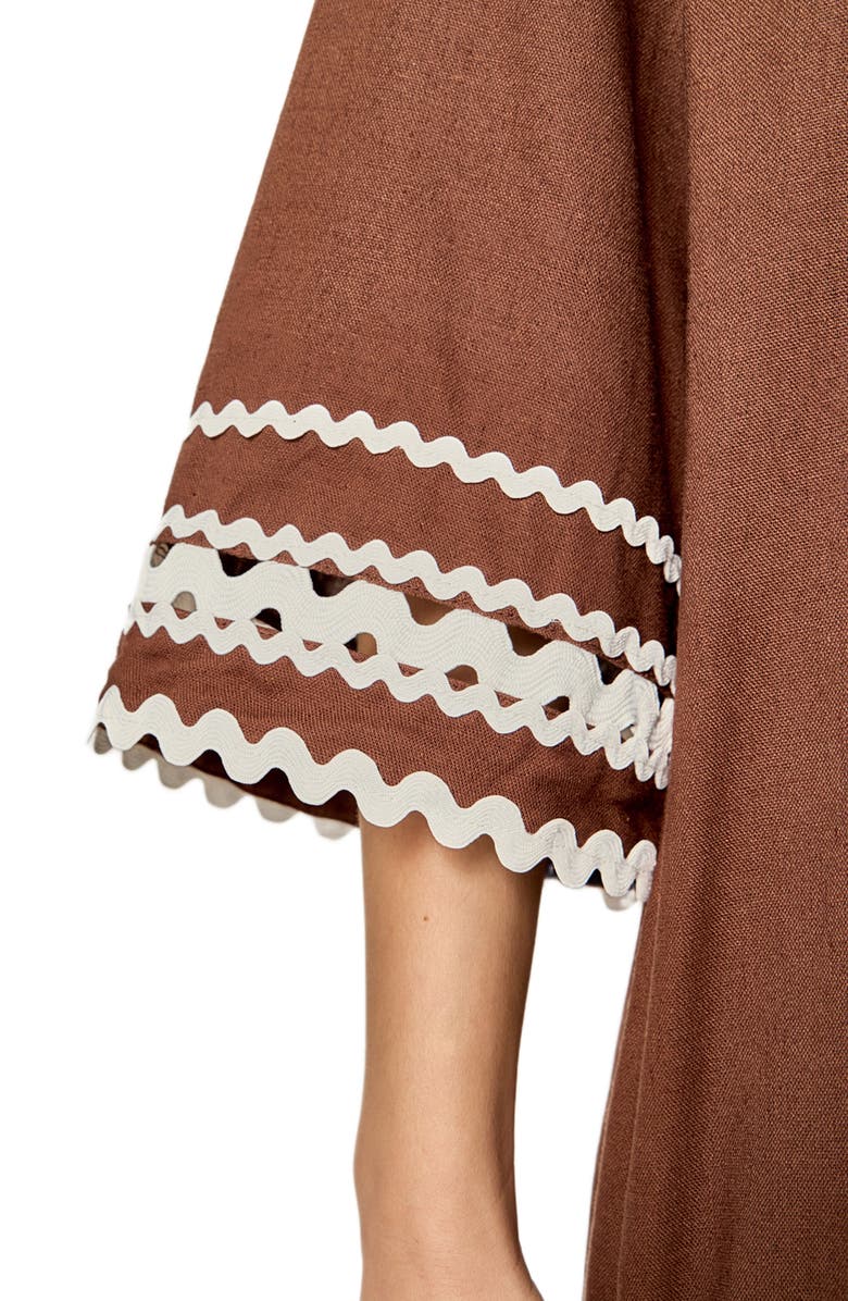 English Factory Colorblock Minidress, Alternate, color, Brown