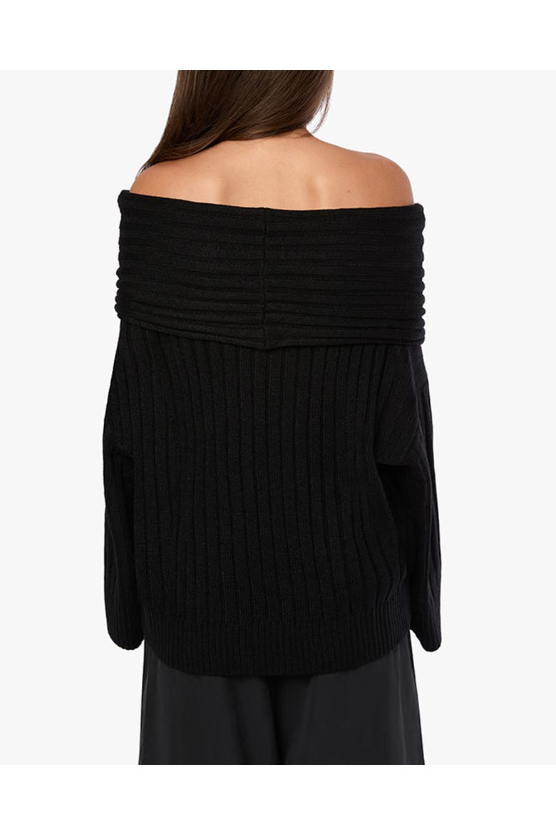 Oversized Off Shoulder Sweater, Alternate, color, BLACK