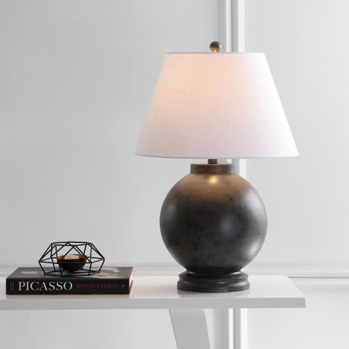 JONATHAN Y JONATHAN Y SOPHIE 26" RESIN LED TABLE LAMP, DARK GRAY
