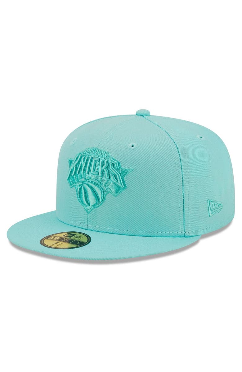 New Era Men's New Era Turquoise New York Knicks Color Pack 59FIFTY Fitted Hat, Main, color, 