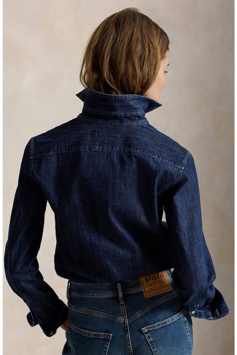 Long Sleeved Denim Shirt, Alternate, color, TOFTY WASH
