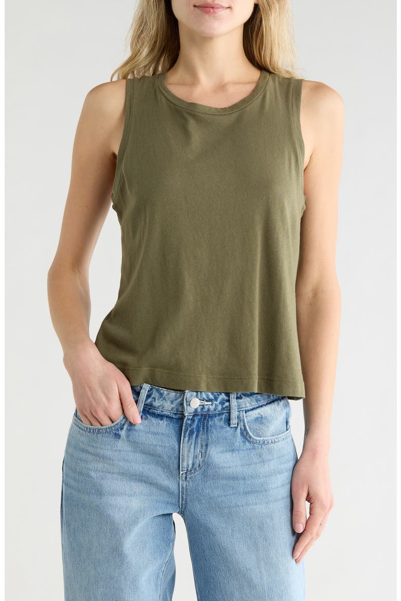 Mikaela Organic Cotton Tank, Main, color, IVY GREEN