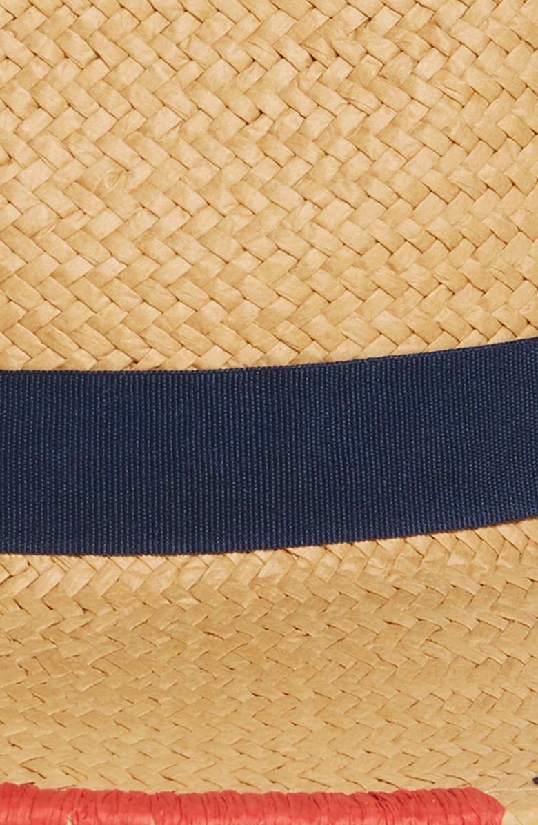 Treasure & Bond Embroidered Straw Panama Hat, Alternate, color,