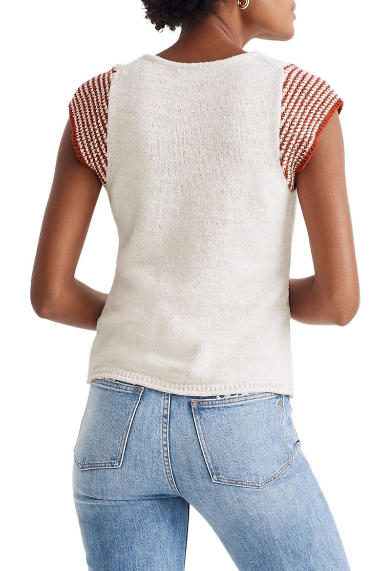 Kimble Stripe Sleeve Sweater, Alternate, color, ANTIQUE CREAM