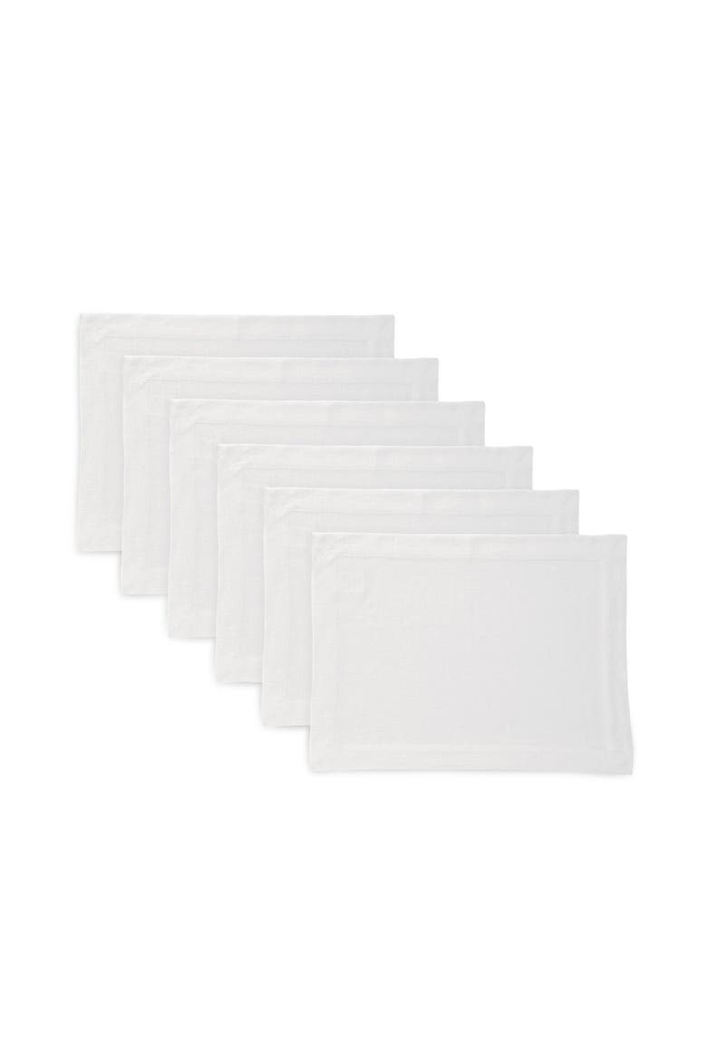 Linen Placemats Set of 6, 14 x 19" - Sonoma, Main, color, White