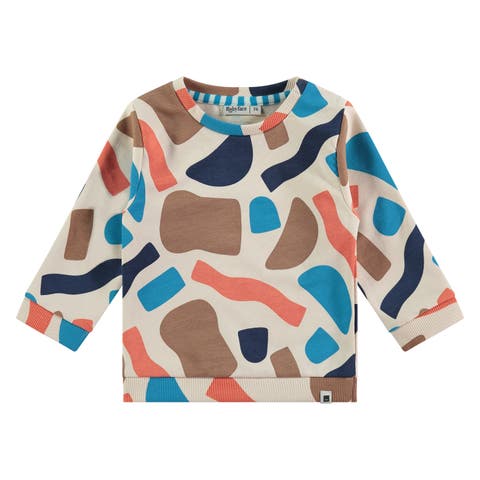 Abstract Print Crewneck Sweatshirt