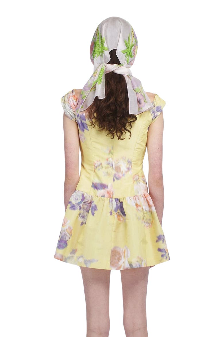 Cabbage Rose Taffeta Sweetheart  Dress, Alternate, color, Lemon Multi