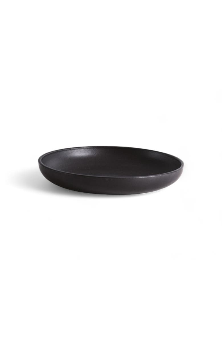 Gharyan Stoneware Youlha Pasta Plate, Set of 4, Main, color, Matte Black