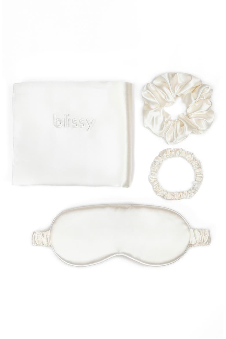 Dream 4-Piece Mulberry Silk Set, Main, color, WHITE