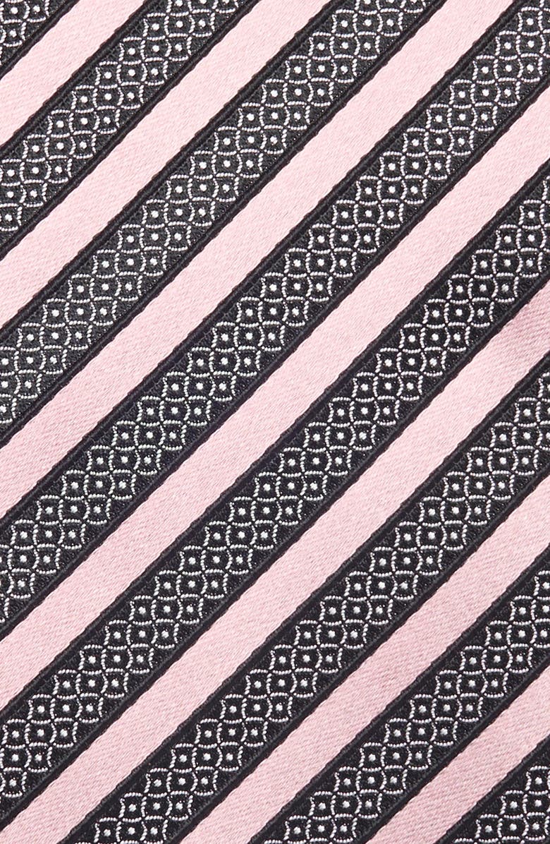 ZEGNA TIES Stripe Silk & Cotton Tie, Alternate, color, Med Pinkstripe