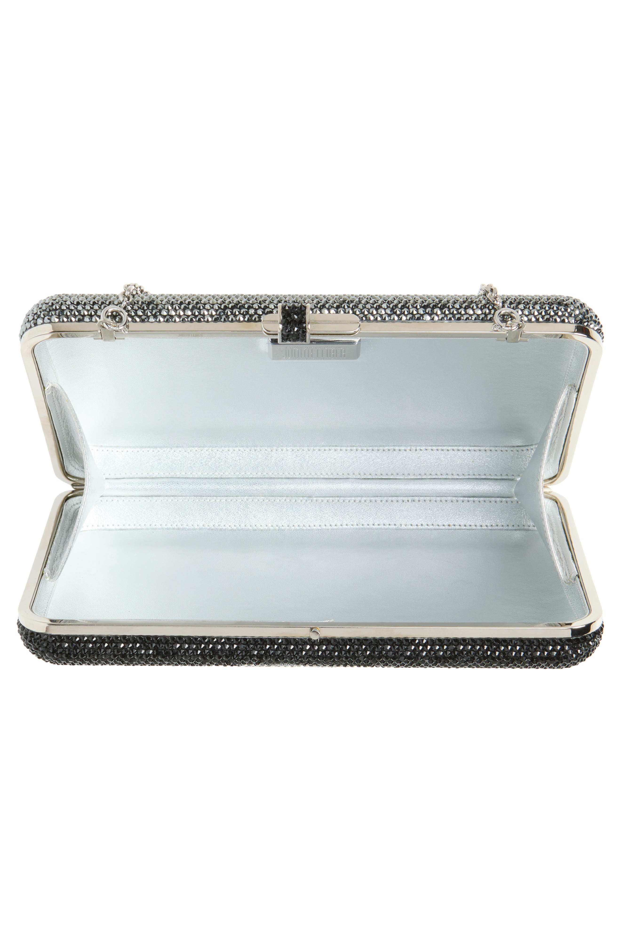 JUDITH LEIBER COUTURE Marilyn Slim Slide Clutch, Alternate, color, Silver Jet Multi