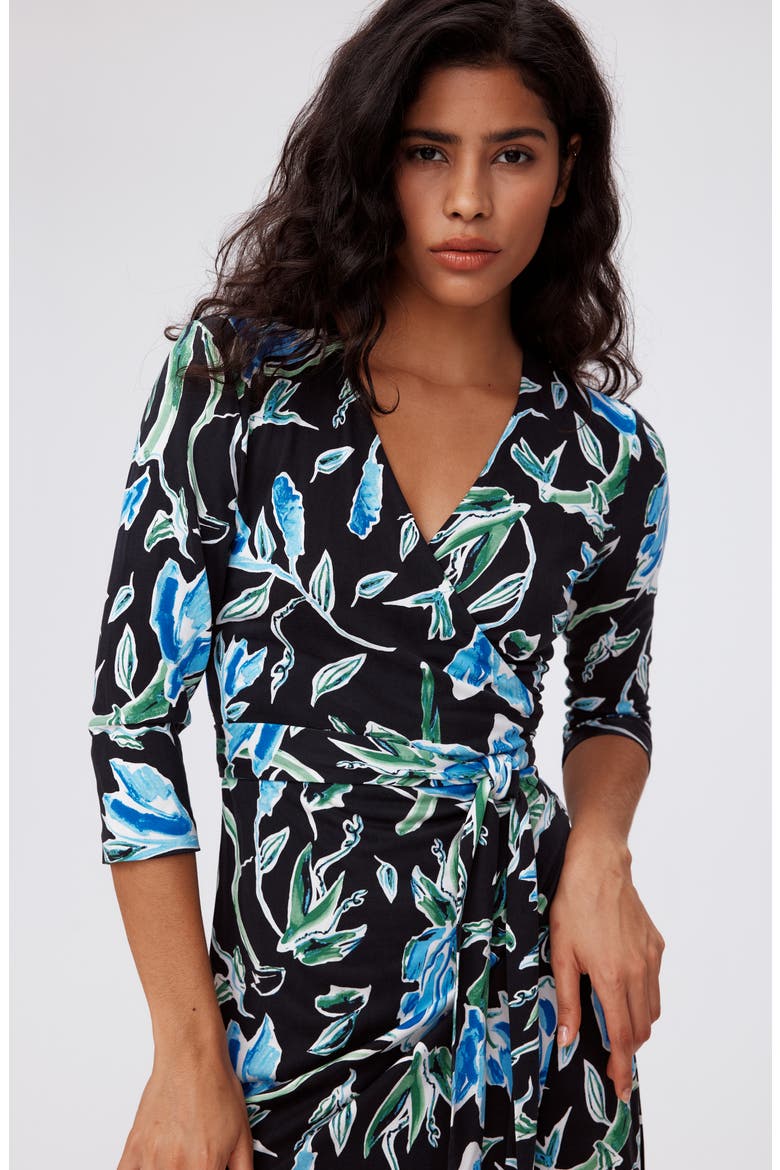 Julian Two Floral Print Silk Wrap Dress, Alternate, color, TULIP FIELDS BLUE LG