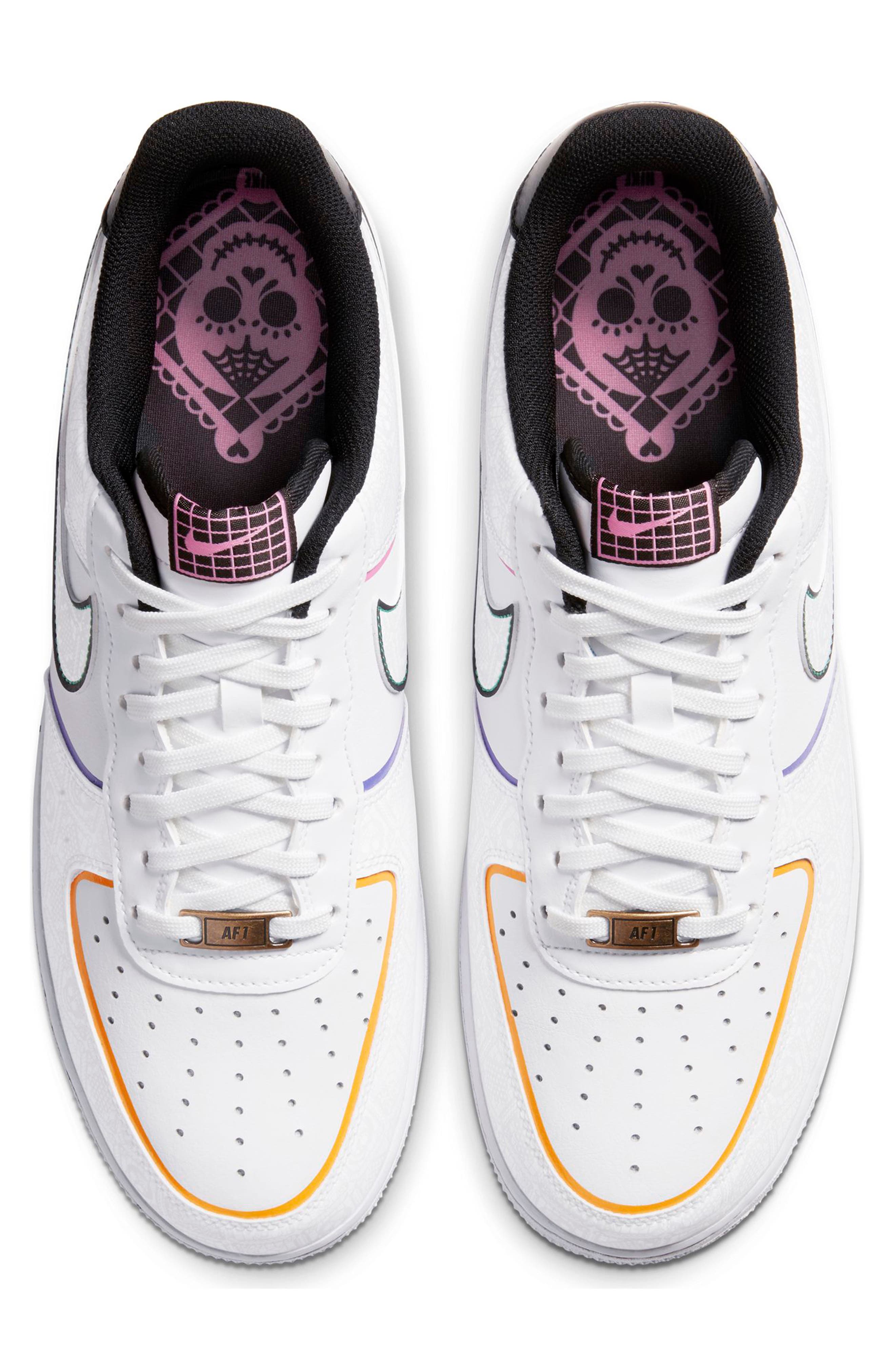 Air Force 1 '07 LV8 Sneaker, Alternate, color, WHITE/ BLACK/ KINETIC GREEN