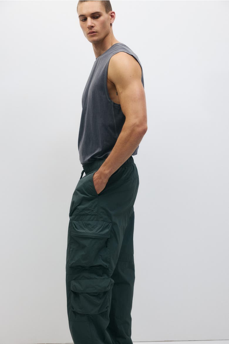 Loose Fit Water-repellent Cargo Trousers, Alternate, color, Green