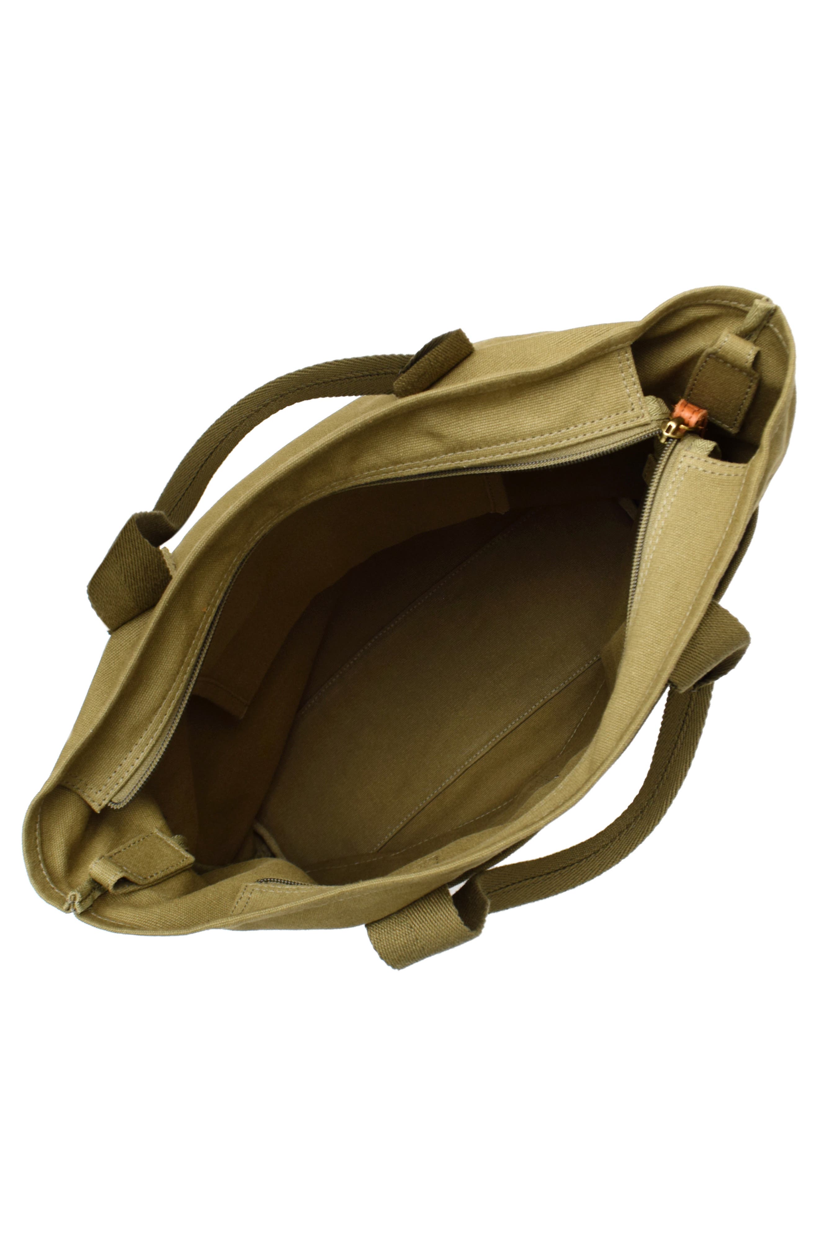 New Amsterdam Leatherworks Ayla Canvas Tote Bag, Alternate, color, Olive
