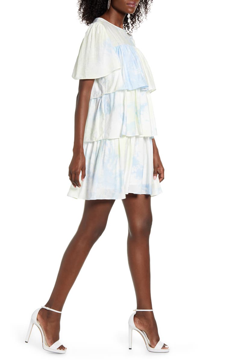 English Factory Tiered Ruffle Shift Dress, Alternate, color, 