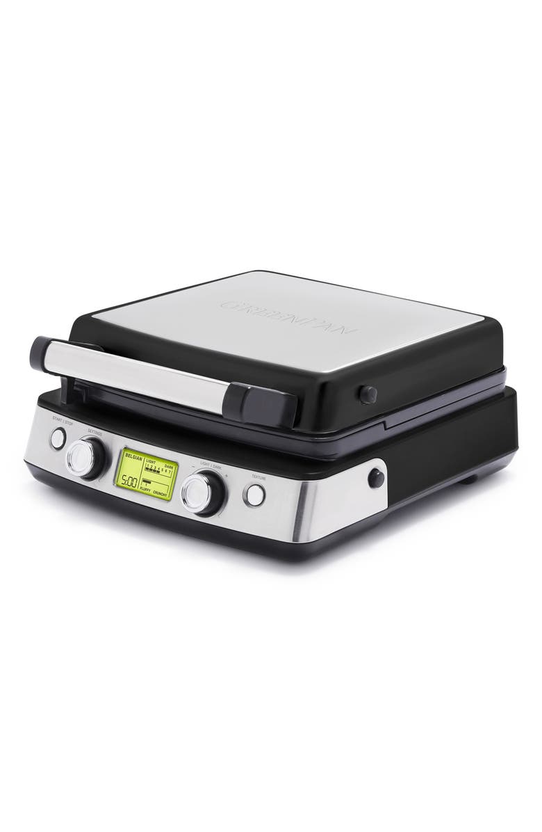 GreenPan Elite Ceramic Nonstick 4-Square Waffle Maker, Main, color,