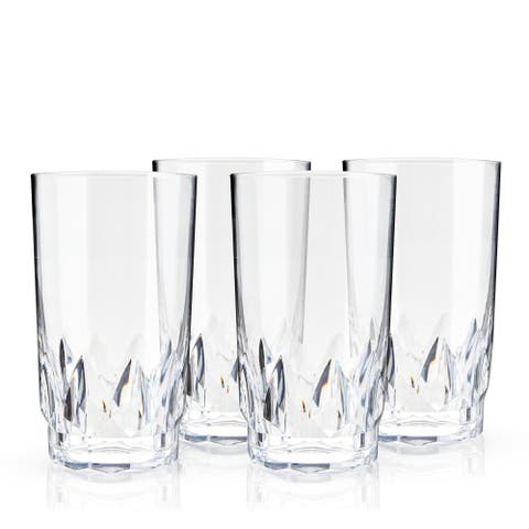 Shatterproof Acrylic Highball Tumblers Set of 4
