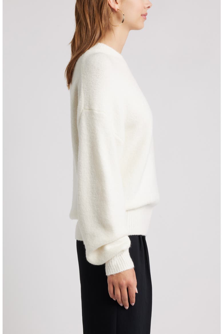 Cozy Crewneck Sweater, Alternate, color, WHITE WHISPER