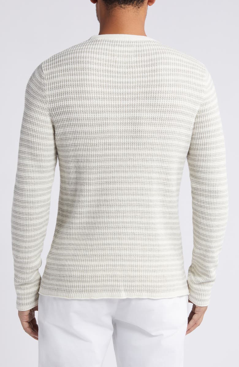 Billy Reid Heirloom Stripe Cotton & Cashmere Waffle Stitch Crewneck Sweater, Alternate, color, 