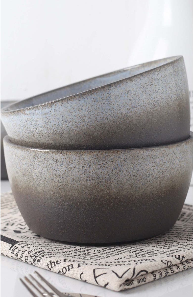 Stone Lain Vince Stoneware 4-Piece Bowl Set, Alternate, color, Gray-Green-Blue