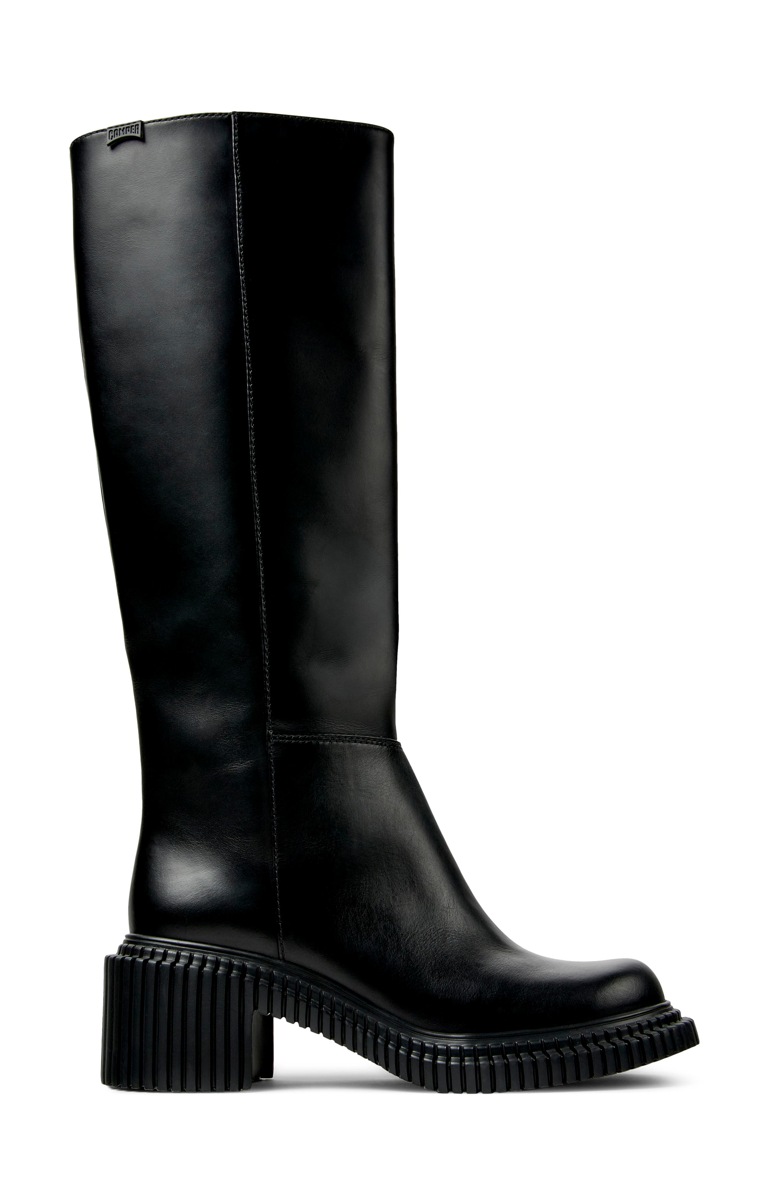 Pix London Leather High Boot, Alternate, color, BLACK