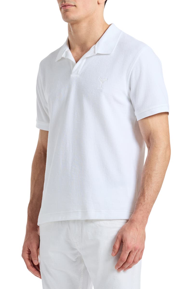 Robert Graham Pelman Cotton Terry Johnny Collar Polo, Alternate, color, White