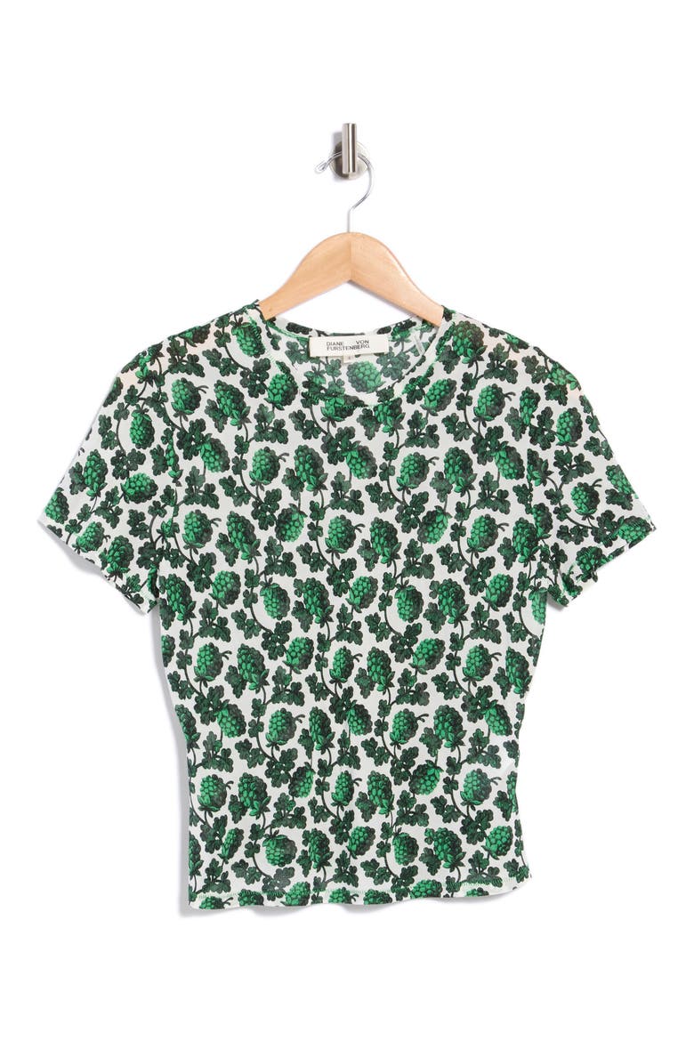 Short Sleeve Crewneck Top, Main, color, BERRIES INDIAN GREEN
