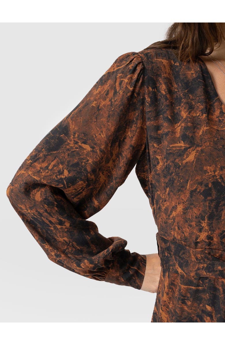 Saint + Sofia Joselyn Mini Dress, Alternate, color, Brown Marble