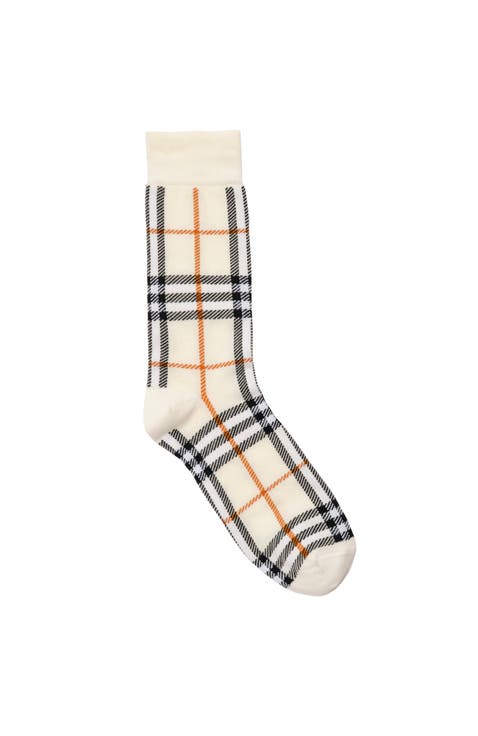 Check Cotton Nylon Blend Socks