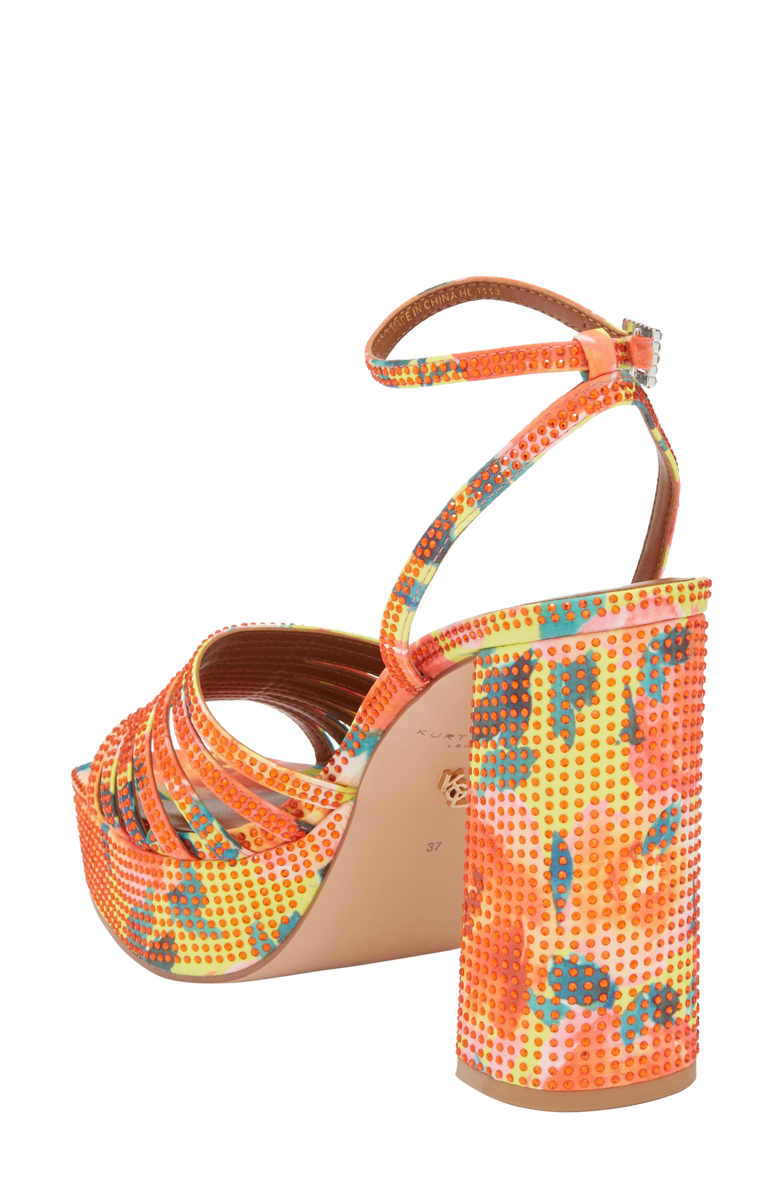 Kurt Geiger London Pierra Ankle Strap Platform Sandal, Alternate, color, Orange