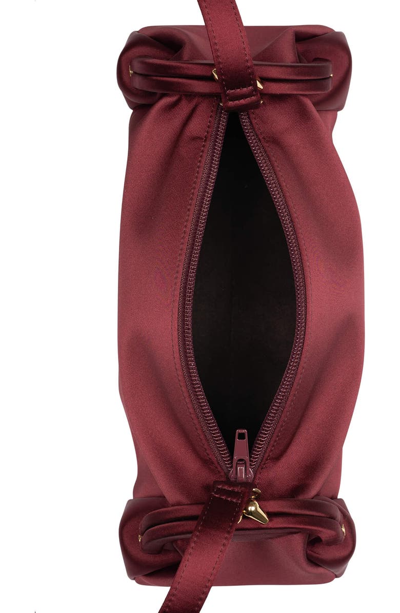 Jeffrey Campbell On-Sunset Satin Shoulder Bag, Alternate, color, Wine Satin Gold