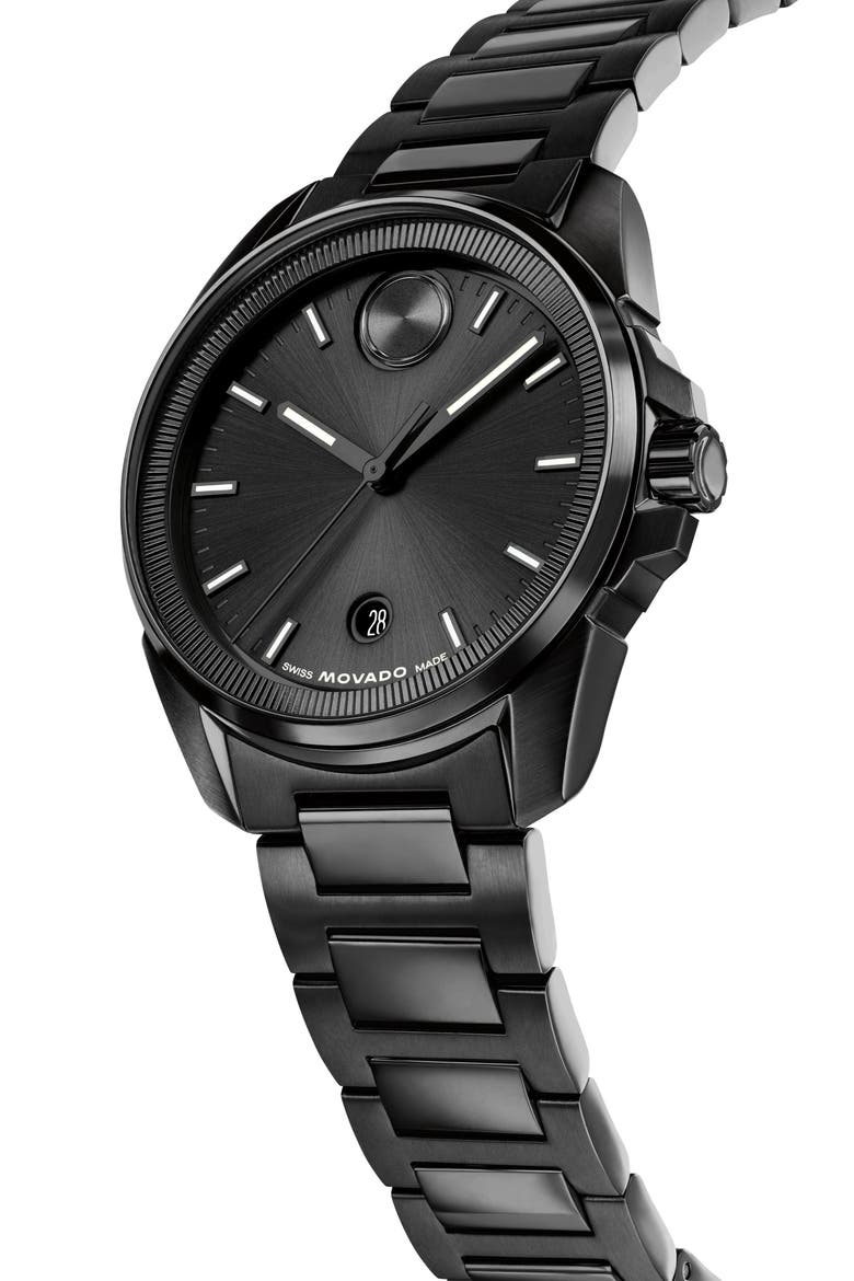 Bold Verso Tachymeter Bracelet Watch, Alternate, color, BLACK