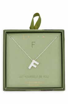 Leith Pavé Cubic Zirconia Initial Pendant Necklace