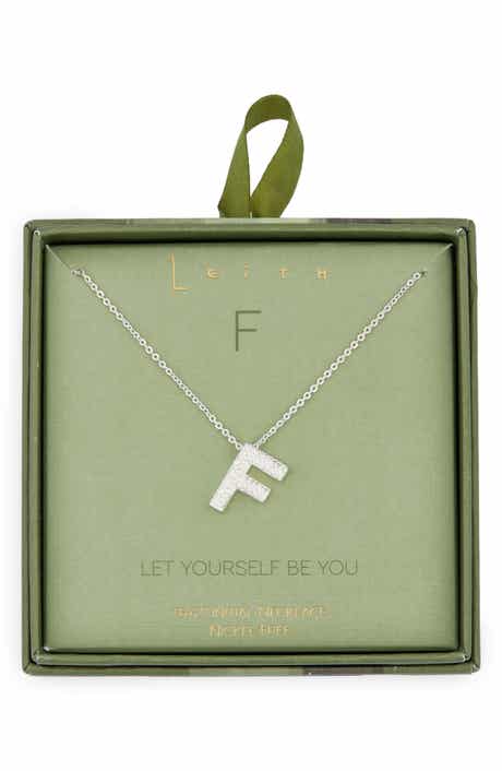 Leith Pavé Cubic Zirconia Initial Pendant Necklace