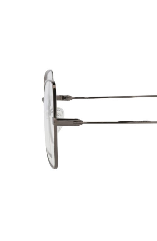 Alexander Mcqueen Mcqueen 55mm Square Optical Glasses In Ruthenium Transparent