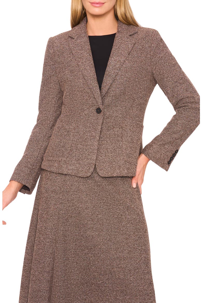 One-Button Tweed Knit Blazer, Main, color, DELICIOSO