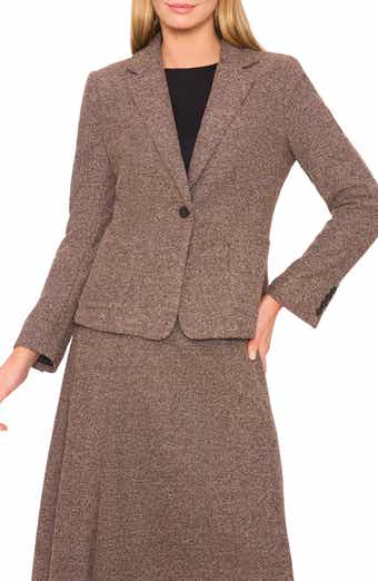 Halogen® One-Button Tweed Knit Blazer