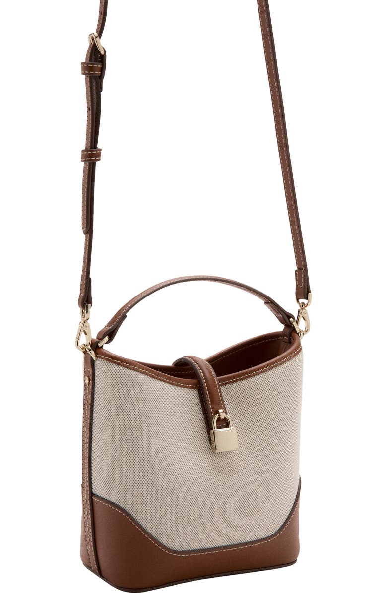 MANGO Contrasting Canvas Bucket Bag, Alternate, color,