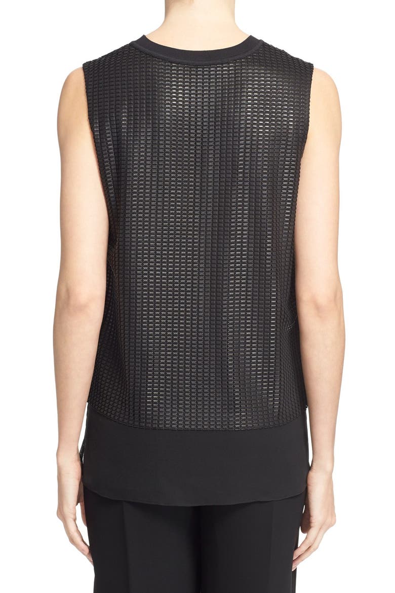 Sleeveless Mesh Overlay Blouse, Alternate, color, BLACK