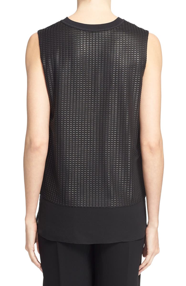 Vince Sleeveless Mesh Overlay Blouse, Alternate, color,