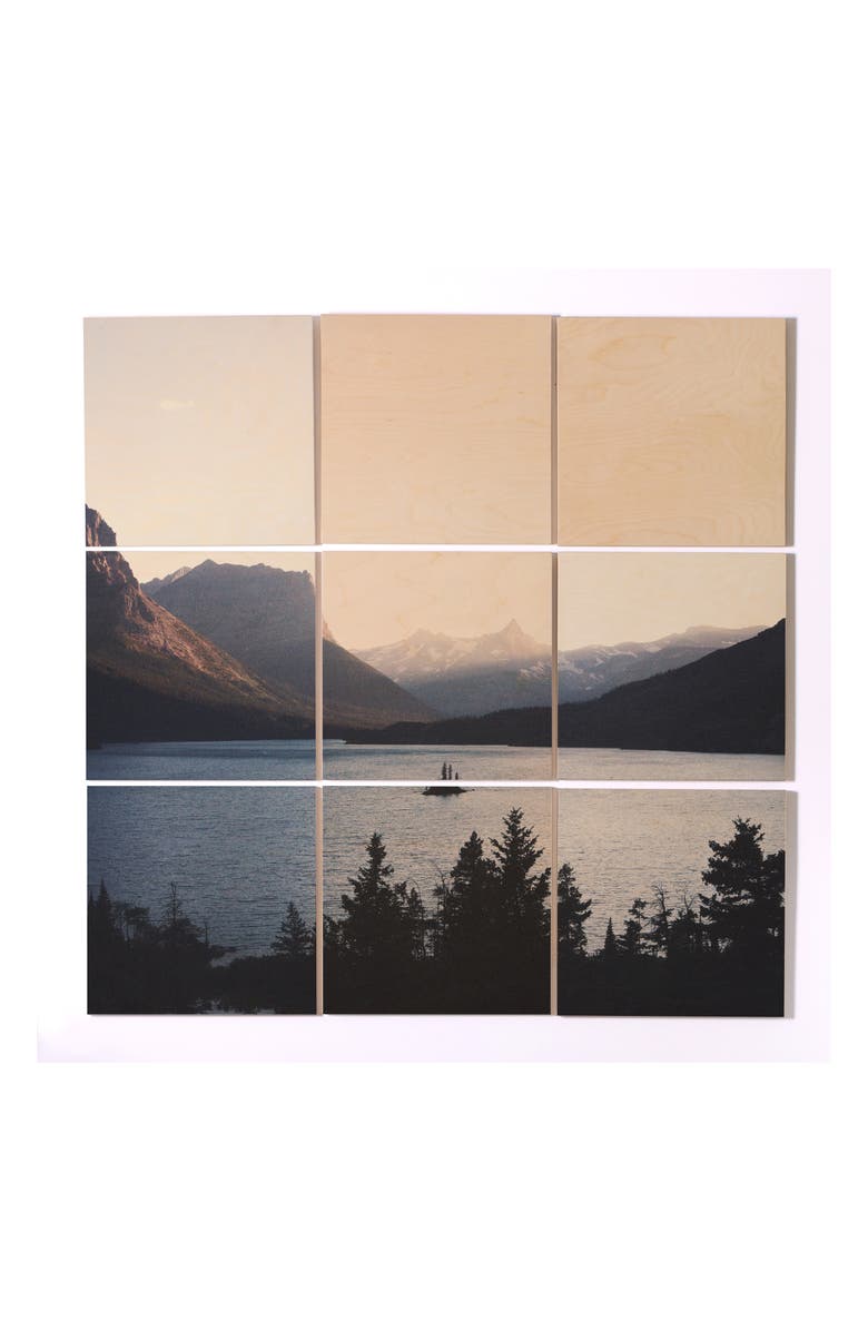 Deny Designs Montana Dusk 9-Piece Wood Wall Mural, Main, color,