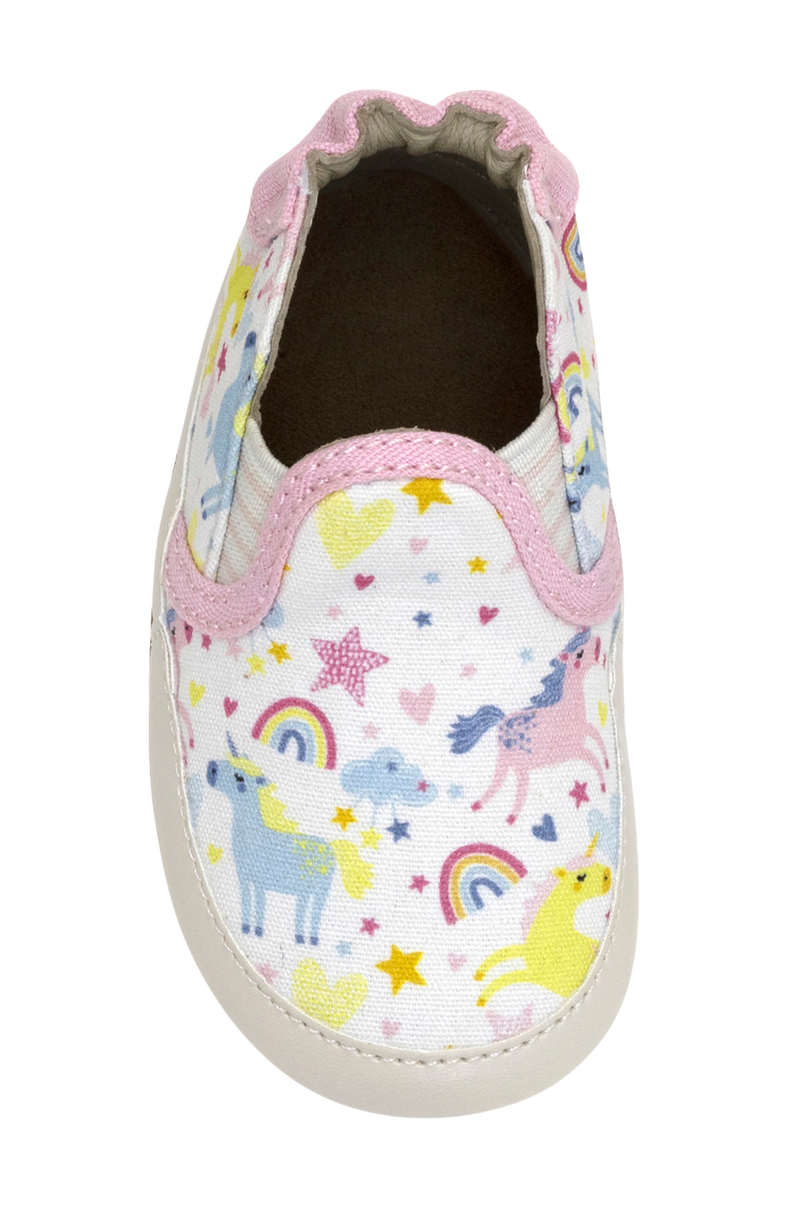 Robeez<sup>®</sup> Mini Unicorn Crib Shoe, Alternate, color, White